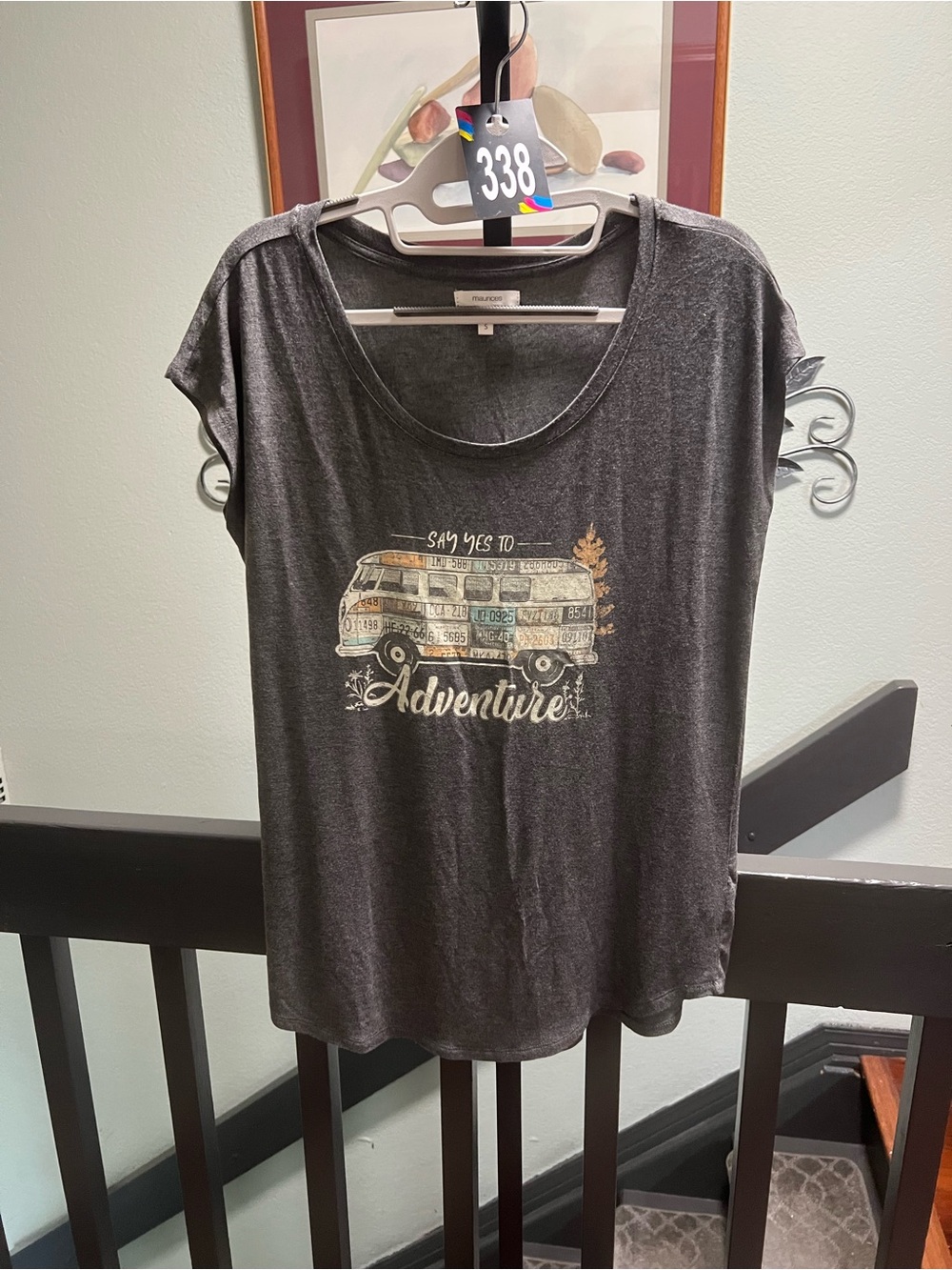 Maurices Gray Adventure Graphic Tee Volkswagen “Say Yes To Adventure” Top #343